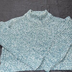 J. Crew Speckled Blue Turtleneck Sweater